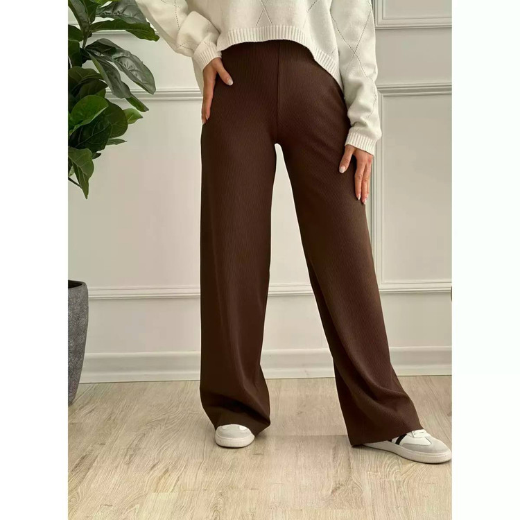 تن خور ژورنالی شلوار بگ قهوه ای موکا