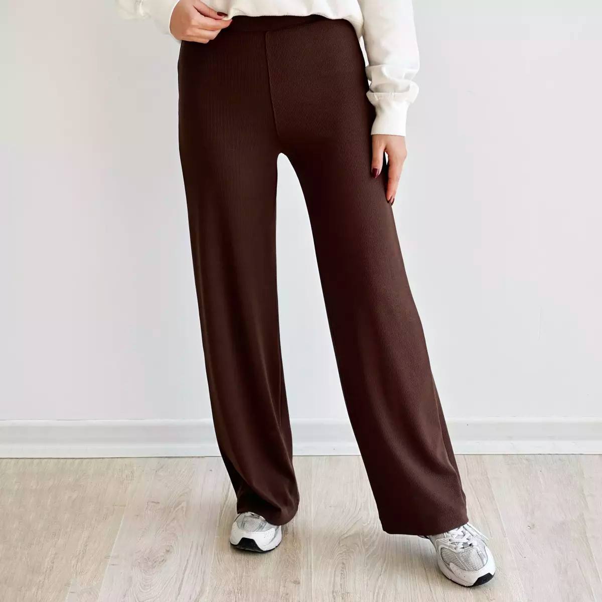 ژورنالی شلوار بگ قهوه ای موکا