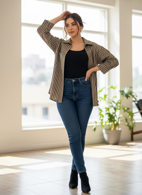 رنگ مشکی نسکافه ای شکت تویت پشمی